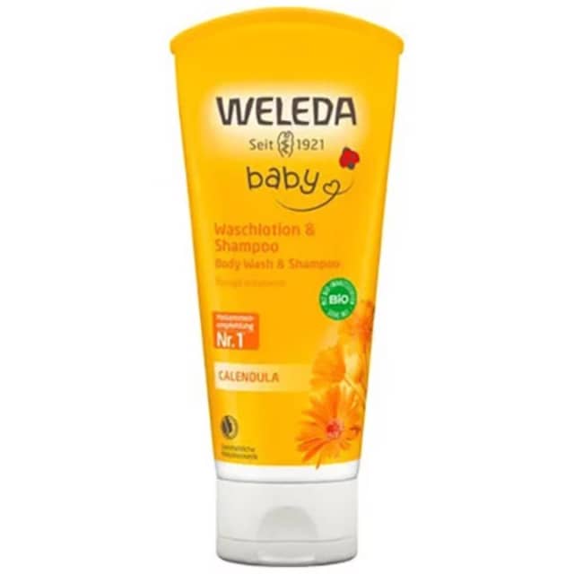 Lotiune de curatare si sampon Weleda Baby Bio pentru bebelusi copii si adulti cu piele sensibila, 200 ml