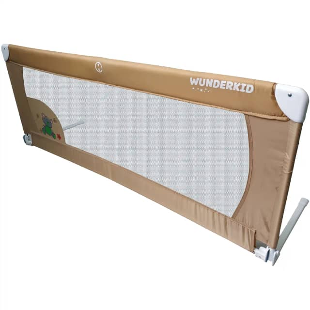 Barieră de protecție pentru pat, Wunderkid, 150x58 cm, Bej