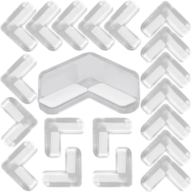 Set 20 colțare protecție mobilier copii, silicon, transparent