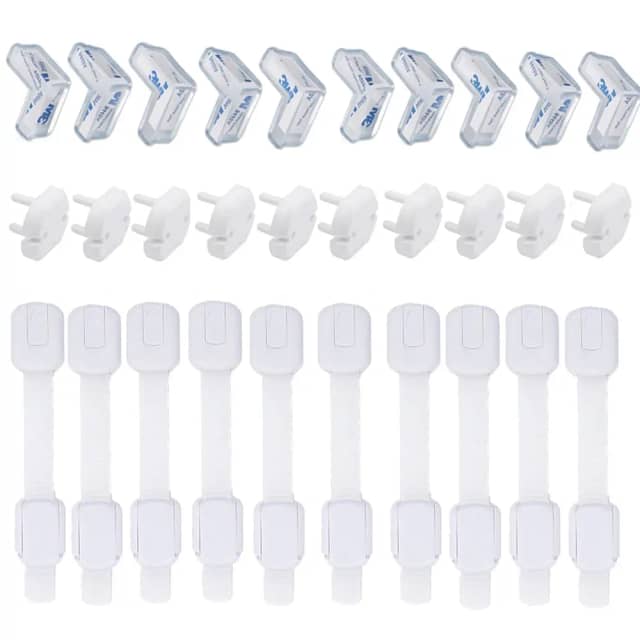 Set de siguranță pentru copii 30 piese, Momcbebe, protecții colțuri, prize