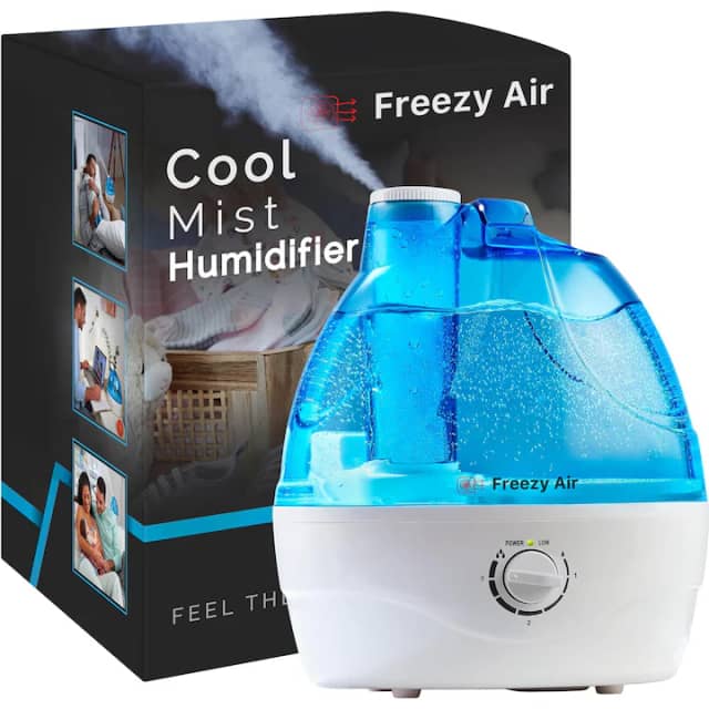 Umidificator de Camera Freezy Air® VapoFresh Elite, Rezervor 2.2 L, Capacitate 300 ml/h, Auto Inchidere, Ultra Silentios, Buton Ajustare Capacitate Abur, Albastru