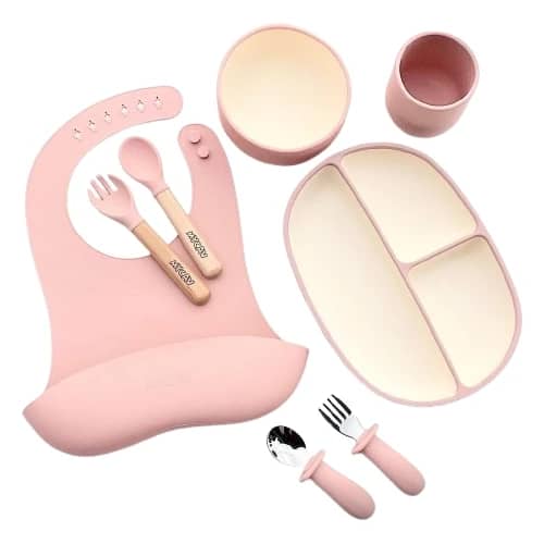 Farfurie compartimentată pentru copii, cu ventuză