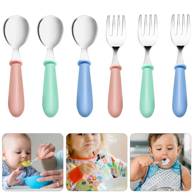 Set linguriță și furculiță ergonomice pentru copii